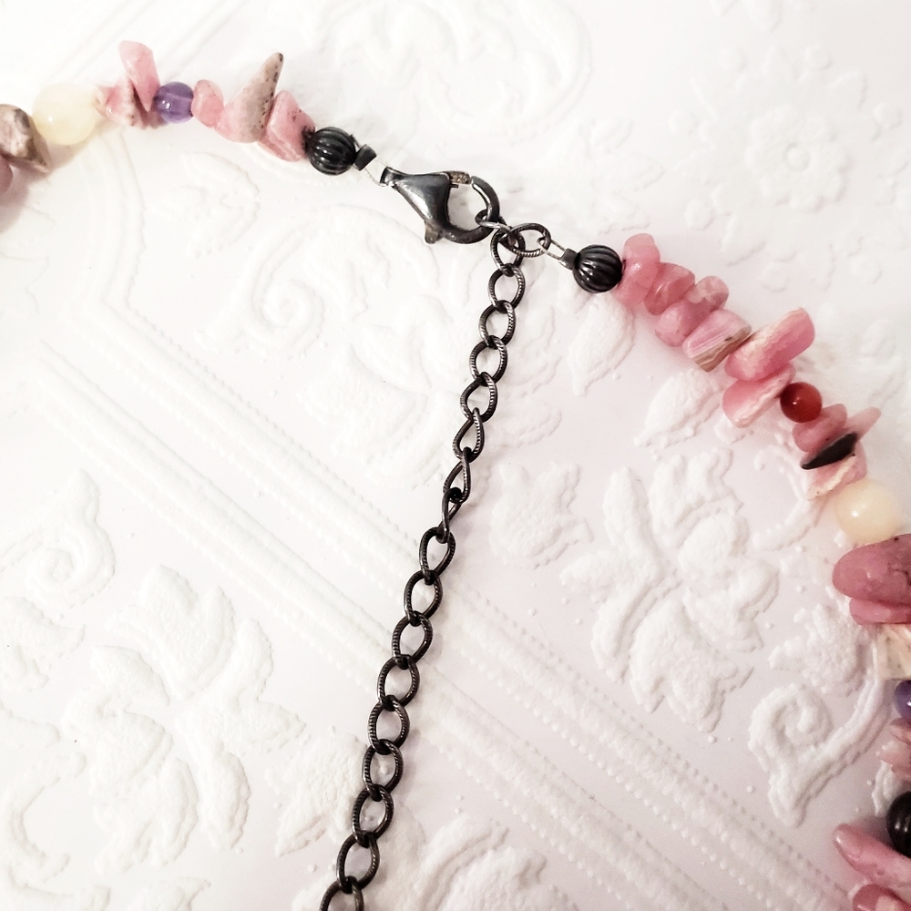Sterling Silver Vintage 1970'S Shell Pendant Necklace Pink - Picture 6 of 8